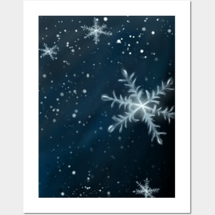 snow flake Posters and Art